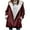Wine2, variant on SHTXOZHI Women's Fleece Lined Coats Winter Warm Hooded Jackets Thick Outerwear with Pockets