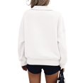 thumbnail image 3 of Womens Half Zip Sweatshirt Fleece Oversized Cropped Sweatshirt Long Sleeve Pullover Tops Fall Winter Outfits Clothes, 3 of 4