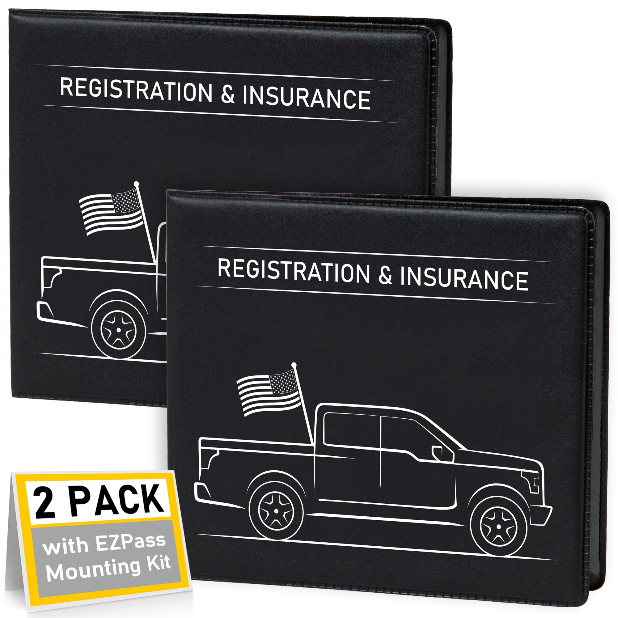 Blue 2 Pack Car Insurance and Registration Card Holders Premium Wallets for Essential Automobile Documents 