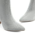 thumbnail image 3 of DREAM PAIRS Women's Elegant Crystal-Embellished Sock Boots with Chunky Heel, 3 of 8