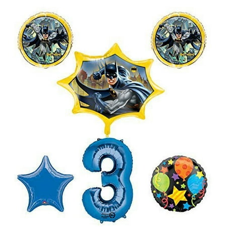 New! Batman 3rd Birthday Party Balloon Decorations and Supplies