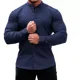 thumbnail image 1 of Camisa Slim Fit Hombre Manga Larga Casual Cuello Mao Lisa, 1 of 4