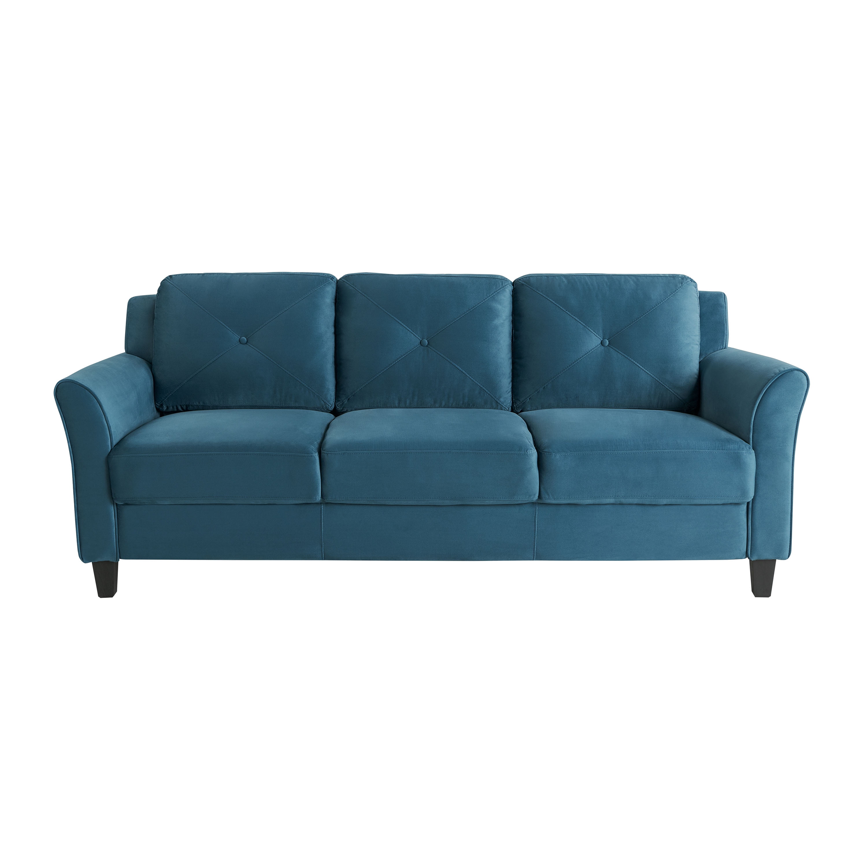 Lifestyle Solutions Taryn Traditional Sofa with Curved Arms, Blue Fabric Upholstery