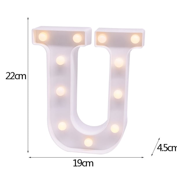 Luz LED de noche con letras, alfabeto, número, corazón, plástico, adorno para boda, Día de San Valentín, fiesta de cumpleaños, decoración artesanal