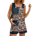 thumbnail image 4 of JULMCOMO 4th of July Two Piece Sets for Women Independence Day Square Neck Sleeveless Tank Top 1776 Outfits American Flag Patriotic Short Sets with Pockets Orange 3XL, 4 of 8