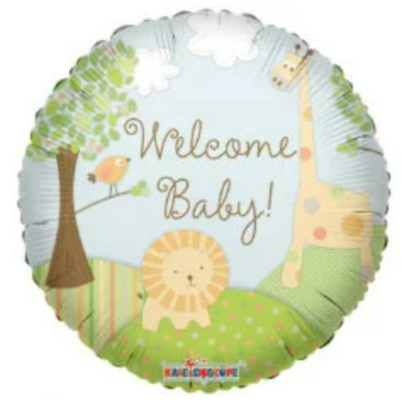 18" WELCOME BABY SAFARI Balloon  Party Supplies Decorations Foil Mylar Balloon