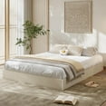 thumbnail image 1 of Queen Bed Frame, Wood Platform Bed with Fluted Design, Low Profile BedFrame, Minimalist Bed Base with Noise-Free, Easy Assembly, No Box Spring Needed, Cream, 1 of 6