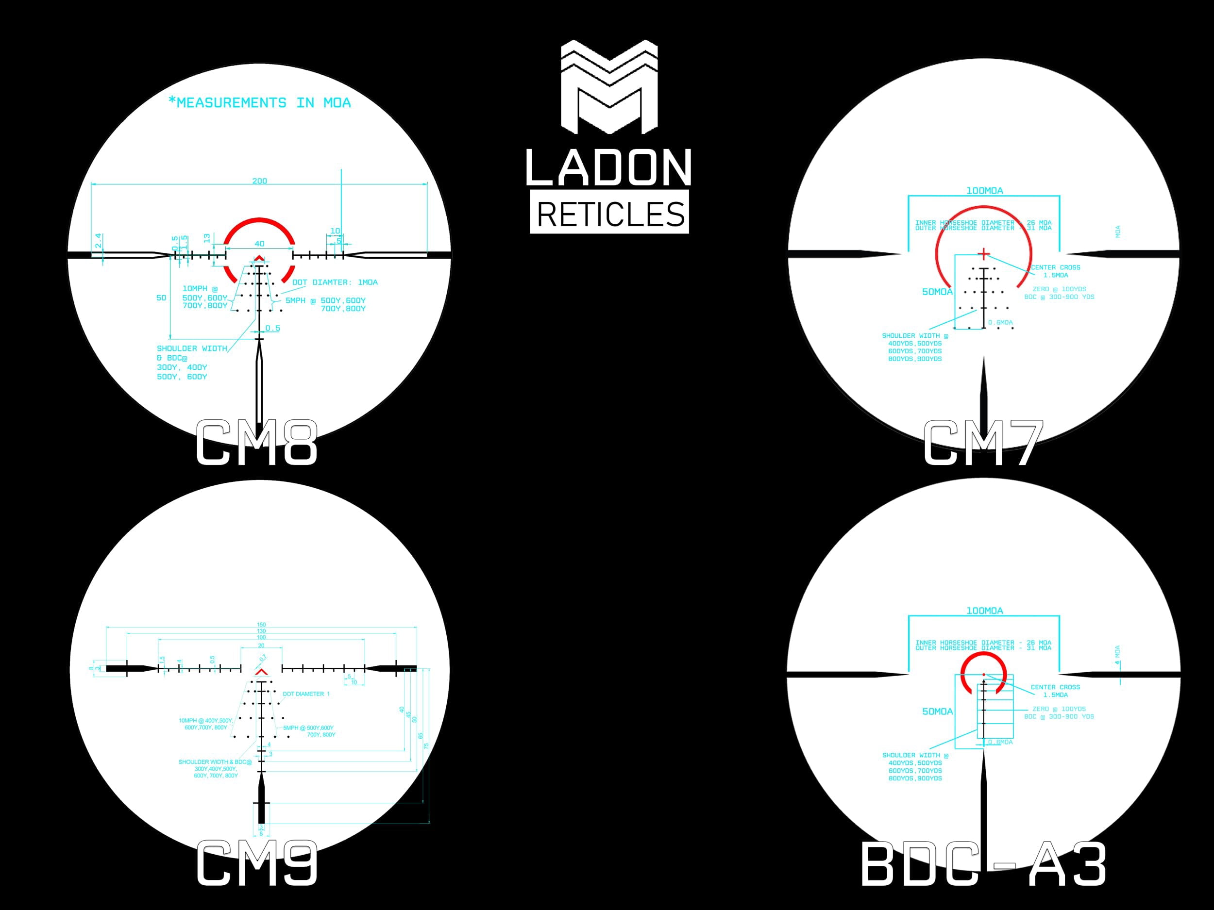 Monstrum Ladon 2-10x32 MPVO Rifle Scope with AO Adjustable Objective and Offset Scope Mount | CM9