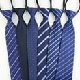 thumbnail image 3 of Skymirror Business Tie Striped Zipper Male Good Touch Arrowhead Type Wedding Tie for Wedding, 3 of 8