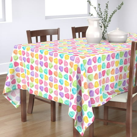 

Cotton Sateen Tablecloth 70 x 108 - Macaron Hearts Macarons Wedding Paris Colorful Love Tea Time Chef Foodie Print Custom Table Linens by Spoonflower