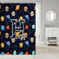 thumbnail image 2 of Manfei Celestial Planets Stars Shower Curtain 72Wx72L,Cool Astronaut Bathroom Curtain,Dark Blue, 2 of 5