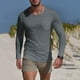 thumbnail image 1 of pstuiky camisas de manga larga para hombre, Camiseta deportiva de manga larga con cuello redondo y bolsillo informal de colores sólidos para hombre camisetas de hombre xxxl, 1 of 6