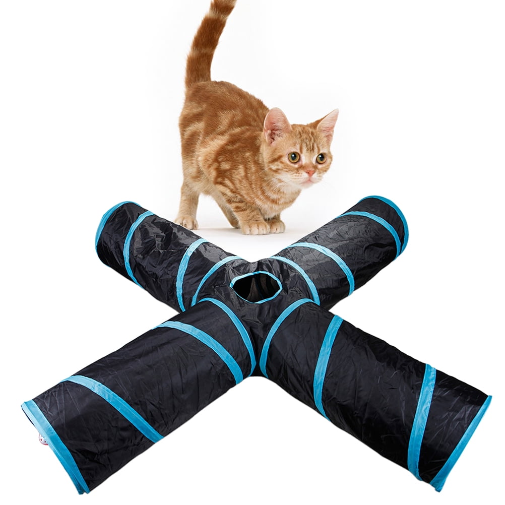 Cat Tunnel, 4Way Collapsible Cat Tunnel with Peek Hole, Cat Tunnels