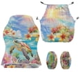 thumbnail image 4 of Whosucclay Turtle Starfish Plumeria Coral Print Office Computer Game Chair Slipcovers Machine Washable Non-Slip Computer Chair Seat Slipcovers with Armrest Covers Gamer Chairs Protector, 4 of 8