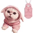 thumbnail image 1 of Sudadera con capucha para mascotas, traje de conejo y gato con orejas de conejo, linda sudadera para primavera y otoño, suéter de punto para cachorros, prendas de punto suaves para gatitos (X-Small,, 1 of 5