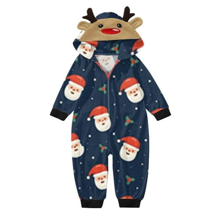 

Matching Family Pajamas Hoodie Sleepwear Christmas PJ s Cozy Onesie Zipper Jumpsuit Christmas Pajamas for Family 2022
