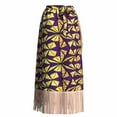 thumbnail image 3 of Bintarealwax African Skirt for Women Trendy Long Wrap Skirts Kente Print One Size Adjustable Tie Tassels Hem YF164, 3 of 5