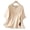 Khaki, variant on Women's Round Neck Keyhole Button Three Quarter Sleeve Loose Fit Casual Blouses for Women Summer Everyday Wear