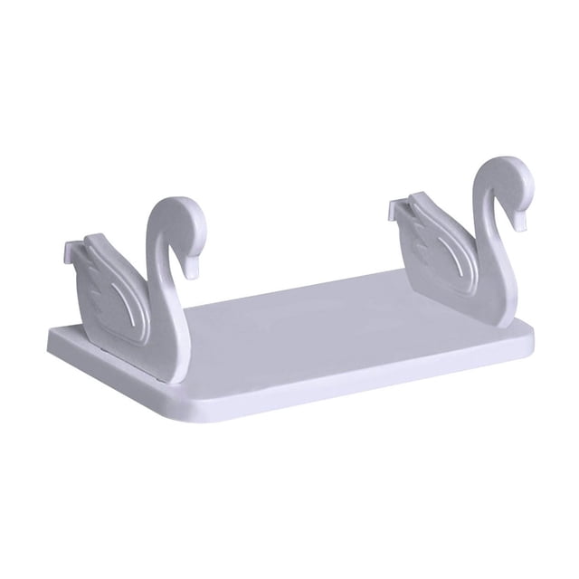 No Drill Wall Mount Bathroom Shelf Cartoon Design Space Saving Organizer Storage Rack for Kitchen Bathroom 1-Pack