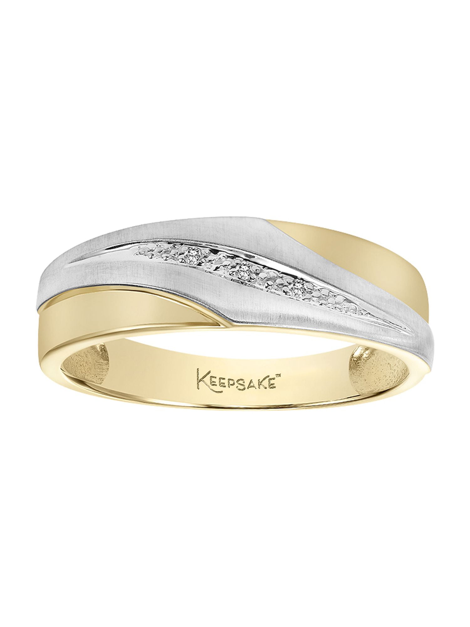 Diamond-Accent 10k Yellow & White "Togetherness" Men's Wedding Band by Keepsake