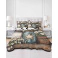 thumbnail image 3 of Country Flower Twin XL Size Down Alternative Comforter,Lightweight Comforter Quilt Bedding Set with Pillow Shams Retro Western Texas Star Butterfly Bird All Seasons Bed Comforter Duvet Insert 68"x98", 3 of 7