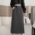 thumbnail image 2 of Falda larga ajustada a la cadera con abertura lateral y cintura alta para mujer de GreysuitSkirt Otoño/Invierno 2024, 2 of 5