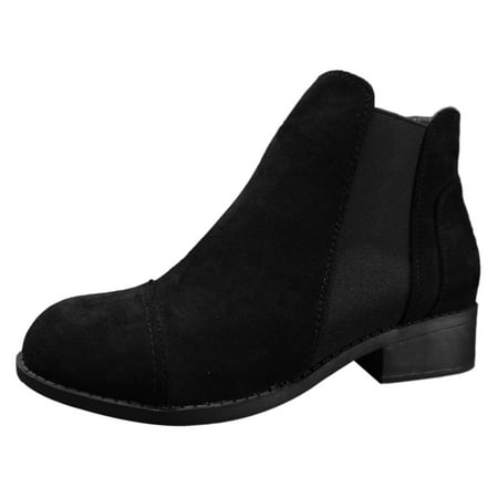 

Ketyyh-chn99 Ankle Boots for Women Dressy Business Casual Shoes Women s Zipper Booties Chunky Stacked Heel Ankle Boots Buckle Strap Ankle Black 7
