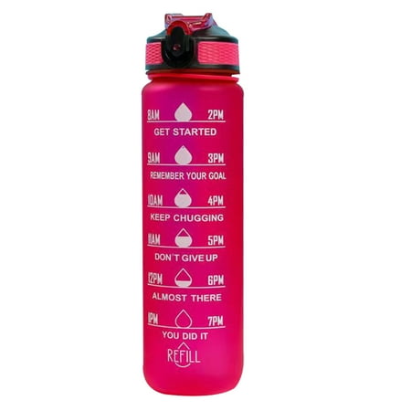 

1000ml Water Bottles with Times to Drink and Straw Motivational Water Bottle with Time Marker