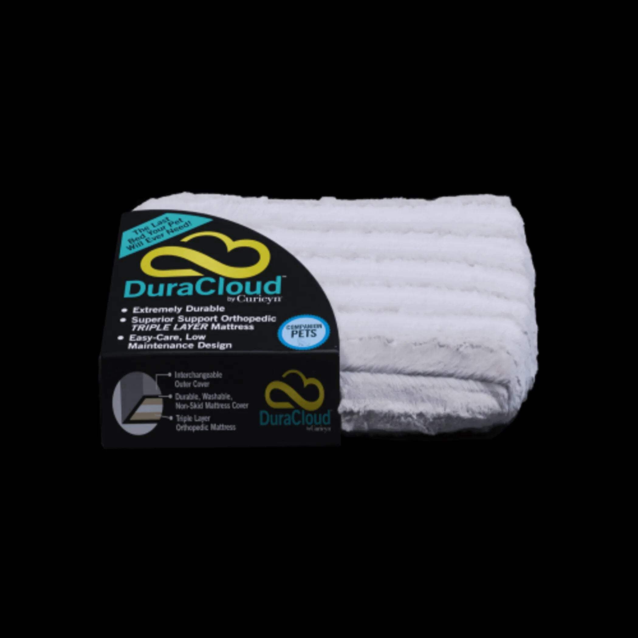 DuraCloud Pet Bed with Solid Stripe Contour Cover, Large