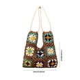 thumbnail image 4 of Bolso de hombro de ganchillo para mujer, Bolso tejido bohemio, Bolso tejido floral ahuecado, 4 of 8