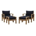 thumbnail image 2 of Marina 4 Piece Outdoor Patio Teak Set in Natural Navy, 2 of 6