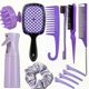 thumbnail image 1 of 12pcs Complete Hair Styling Comb Set - Versatile Detangling & Teasing Combs, Edge & Rat Tail Brushes, Scalp Massager, Spray Bottle - Ideal for All Hai, 1 of 3