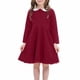 thumbnail image 2 of Odeerbi Niñas Cuello Peter Pan Vestido Algodón Primavera Otoño Vestido Manga Larga Color Sólido Cuello Redondo, 2 of 5