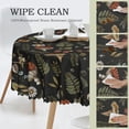 thumbnail image 3 of Vintage Mushroom Leaf Round Tablecloth 60 Inch Scalloped Edges, Stain Resistance Perfect for Home, Kitchen, Patio, Indoor/Outdoor Use, 3 of 6