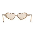 thumbnail image 4 of Womens Iridescent Rhinestone Bling Bubbly Heart Shape Sunglasses Beige, 4 of 4