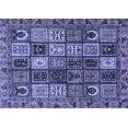 thumbnail image 1 of Ahgly Company Indoor Rectangle Abstract Blue Modern Area Rugs, 2' x 5', 1 of 4