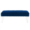 thumbnail image 5 of Modway Prologue Modern Woven Performance Velvet Ottoman in Navy, 5 of 8