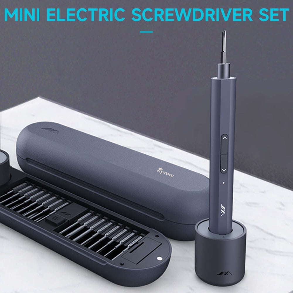 TOPTENG Electric Screwdriver Set, Power Precision Screwdriver Cordless with 30 S2 Extra-long Bits, 34 in 1 with Type-C Charging Base, 3 Gears Torque, Rechargeable Repair Screwdriver Kit