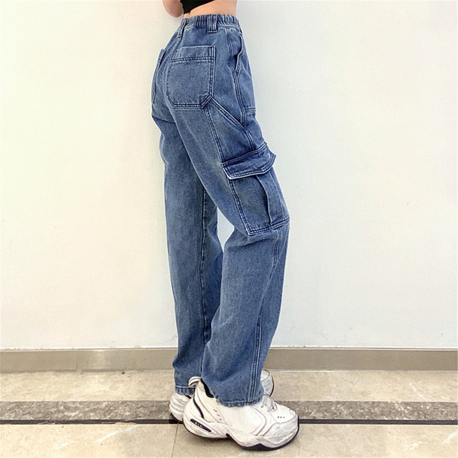 Denim Pants for Women, Patchwork Jean Pants TP49 - TEYXO