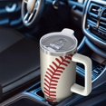 thumbnail image 6 of OBREWU Baseball Pattern Tumbler with Handle and Lid,Baseball Pattern 40oz Double Wall Vacuum Insulated Tumbler,Cups Gift for Women and Men, 6 of 7