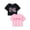 Black Graffiti & Pink CA, variant on Miami & New York Print Crop Top for Girls - Black & Yellow T-Shirt Soft 2-pack Tees Size 16/18