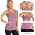 thumbnail image 4 of Women's Ribbed Workout Tank Tops with Built in Bra Racerback Athletic Top, 4 of 6