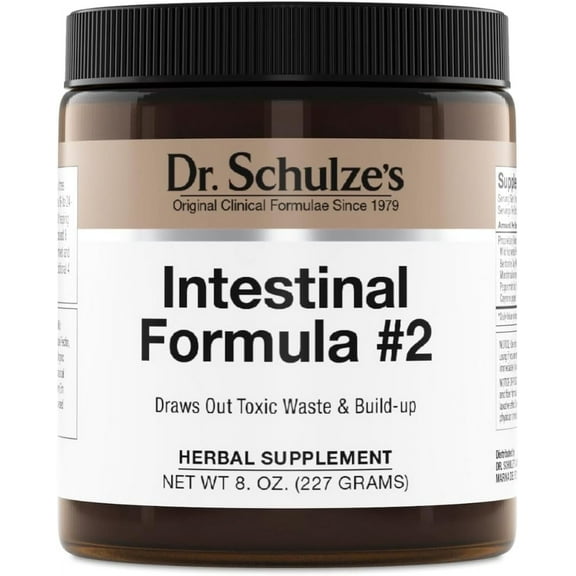Dr. Schulze's Intestinal Formula #2 Colon Cleanse Detox, Removing Toxins and Poisons, Herbal Supplements - 8 Oz. Jar