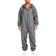thumbnail image 4 of Ceisia Mens Loose Full Zip Hooded One Piece Jumpsuit Casual Sports Onesie Dark Gray L Gift, 4 of 9