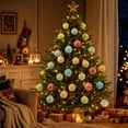 thumbnail image 6 of Christmas Ornaments Set 12 Pack Flocked Christmas Balls Multicolor Shatterproof Tree Decorations for Holiday Party and Home Decor, 6 of 9