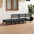 thumbnail image 1 of vidaXL 3 Piece Garden Lounge Set Black Solid Pinewood, 1 of 1