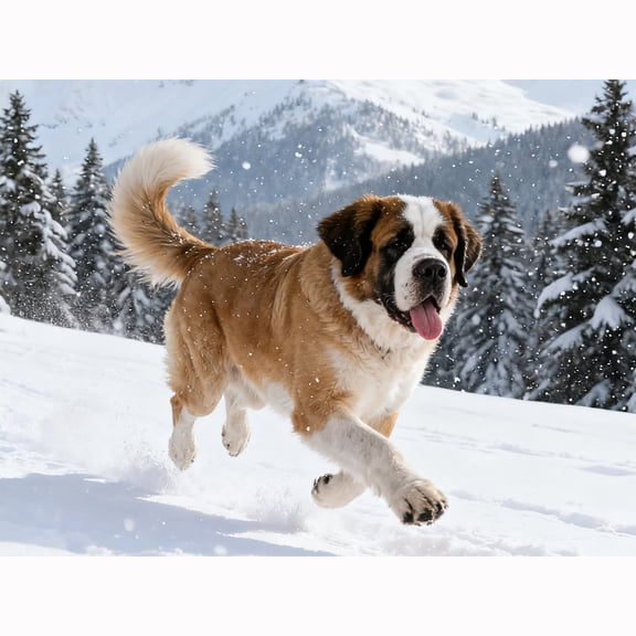 Lcdjbfbf 5D Round Full Drill cross stitch,Saint Bernard Diamond embroidery Art Kits,Diamond painting handmade for Beginners,DIY by Number Stitch Arts,Crafts for Living Room Home Decor (12x16 inch)