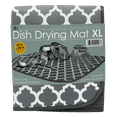 thumbnail image 3 of S&T INC. Dish Drying Mat, 18” x 24”, Absorbent Microfiber Kitchen Mat for Dishes, Utensils, Pots and Pans, Pewter Grey Trellis, 3 of 7