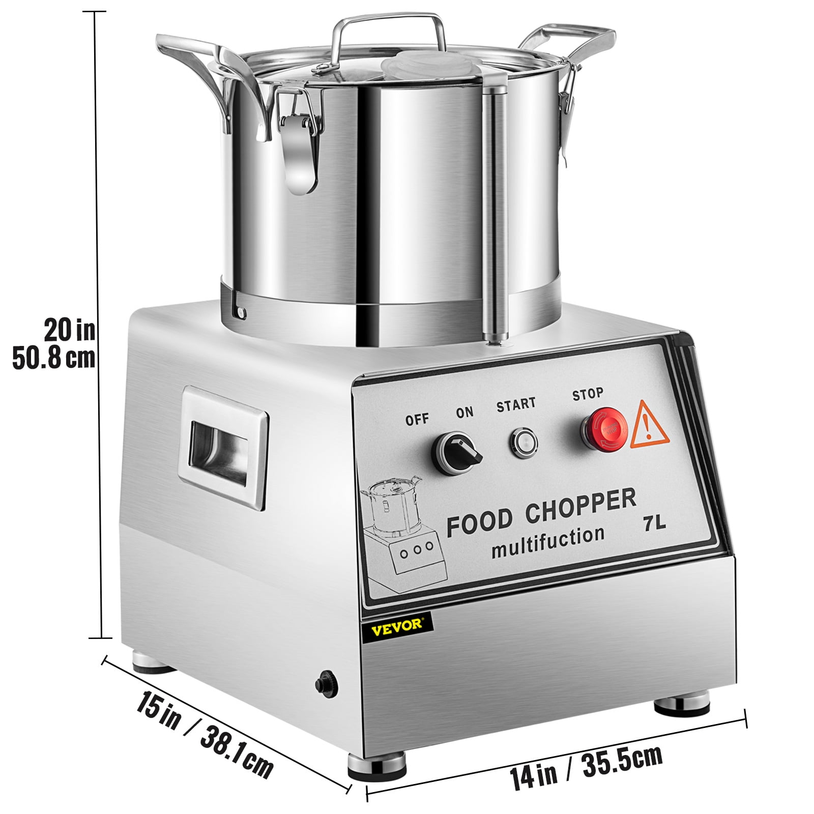 Vpcok Food Processor, 6.6 gal (2.0 L), Large Capacity, 650 W, High Speed Food  Chopper, Electric Chopper, Rapid Chopper, Multi-Use, Washable - gaiten