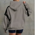 thumbnail image 4 of IDOPIP Womens Oversized Hoodies Fleece Sweatshirts Colour Block Panelling Long Sleeve Sweaters Pullover Tops, 4 of 5